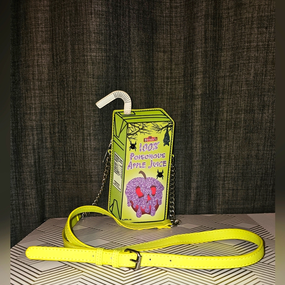 Betsey Johnson Lime Green Poisonous Apple Juice Crossbody Bag